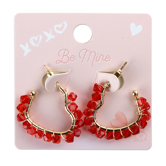 For the conservatively dressed woman that likes a little 'festive' touch to their look, try our "Odin" Bead Heart 'Hoop' Earrings. These would be splendid with a balloon sleeve top and fitted ponte pants finished with matching slingback shoes.