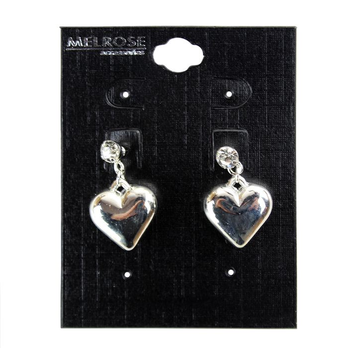 For the simple, minimalist, and elegant ladies who don't get too flashy, the "Alina" Silver Rhinestone Heart Stud Earrings are perfect for your look for your date or night out with your girlfriends on Valentine's Day.