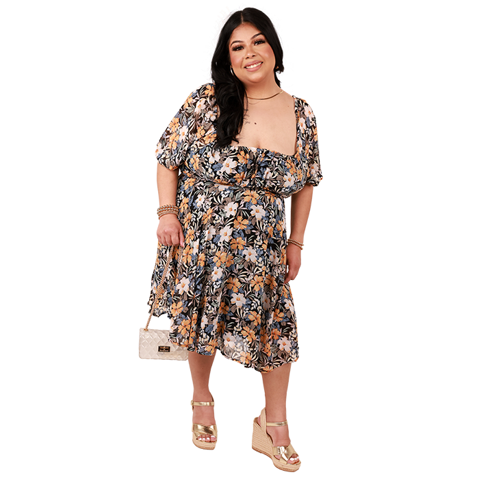 Prepare to welcome the spring season in style with our fashionable "Zenobia" Short Sleeve Floral Dress. This beautiful dress boasts a charming and eye-catching floral design that perfectly captures the essence of spring. Made with high-quality materials, this dress is comfortable and stylish, making it a perfect choice for any casual or dressy occasion. Pair this amazing dress with our equally stunning "Soda" 5" Espadrille X-Front Wedge Sandals and elevate your style to a new level. These gorgeous wedge sandals feature a unique X-front design that adds a touch of elegance and sophistication to any outfit. 
