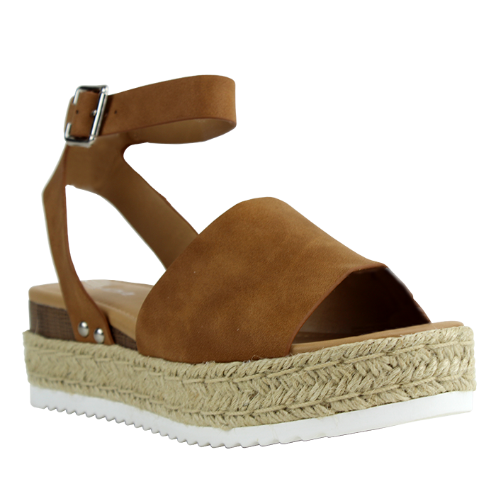 The "Soda" 2" Platform Suede Ankle Strap Espadrille Sandals are a perfect match for a floral dress for warmer and breezy days.