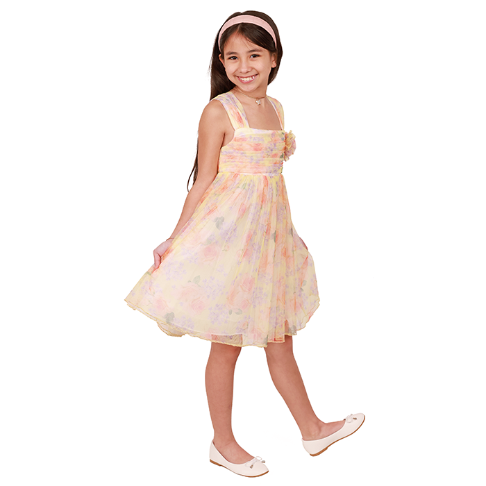 When your active little girl enjoys being on the move, dress her in a "No Comment" Short Sleeve Layered Dress and pair it with "Forever" Platform Espadrille Sandals.