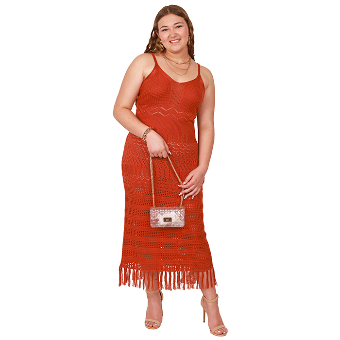 Imagine a cool breeze and a gorgeous beach resort with fun activities. Take our comfortable "Almost Famous" 45" Spaghetti Strap Tie Long Crochet Dress with you on your next vacation. For times when sandals need to be abandoned grab a pair of the "Glaze" 4" Stiletto Ankle Strap Heels.