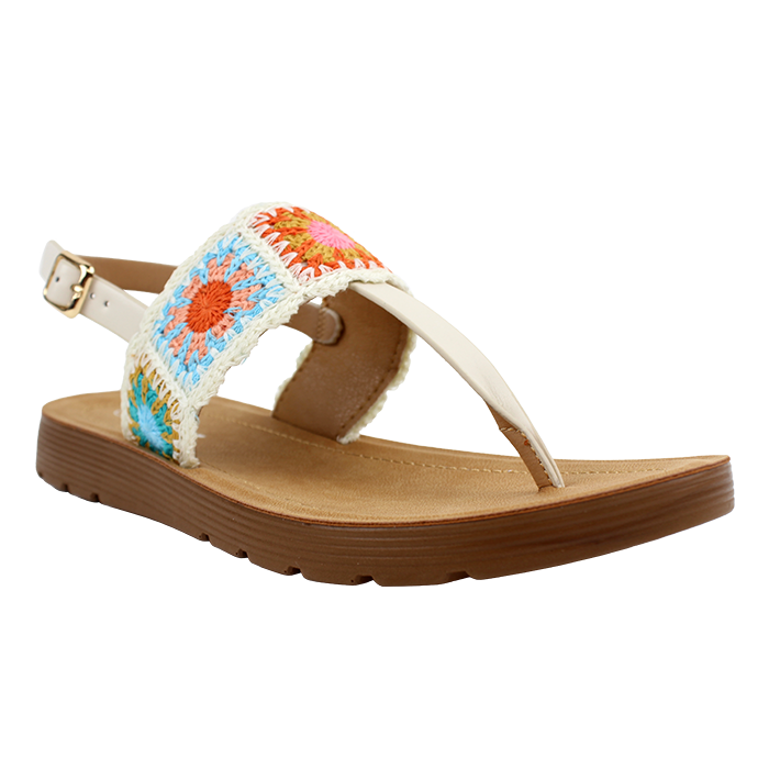Experience the perfect blend of comfort and style with the "Forever" Crochet Thong Sling Back Buckle Sandals. These sandals have a chic crochet design and will add a touch of elegance to your look. The sling-back buckle ensures a secure fit, while the thong style provides a comfortable feel. Ideal for casual outings or a day at the beach, these sandals will elevate your summer wardrobe.