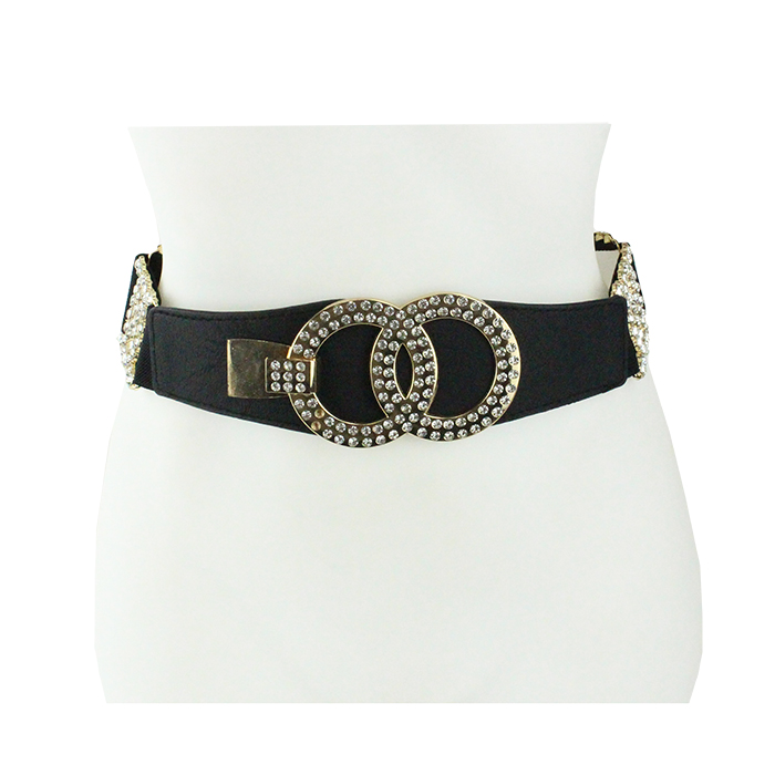 Accessorize your rodeo look with our black "Illuma" Rhinestone Double Circle Belt. You're the shining cowgirl that stands out from the rest of the herd.
