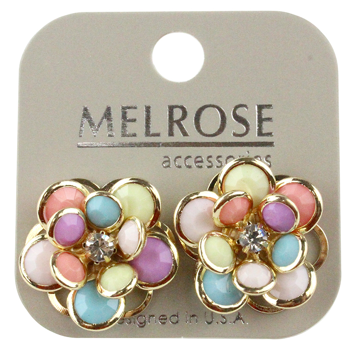 This photo showcases our "Pink" Pastels Acrylic Flower Earrings.