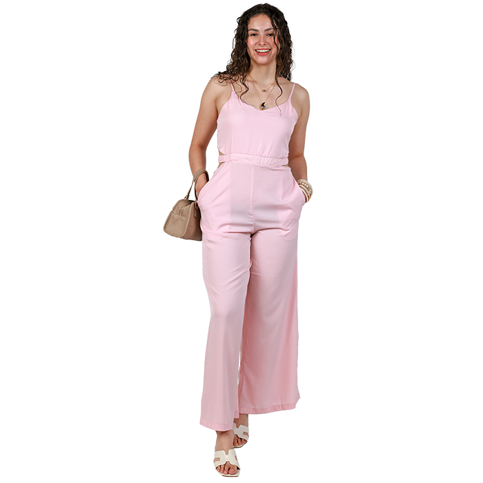 Elevate your style with the "Profile" Spaghetti Strap Tank Cut-Out Jumpsuit, a must-have addition to your wardrobe! This trendy jumpsuit features elegant spaghetti straps and stylish cut-out details that create a flattering silhouette, perfect for showcasing your figure. Ideal for various occasions, from brunch with friends to a night out, this versatile jumpsuit is designed for comfort and chic fashion. Pair it with the "Top" 3" Pleather 'H' Slide Heeled Sandals to complete your look. These fashionable sandals combine comfort and style with their sleek pleather finish and trendy 'H' design. Designed for easy wear, they make slipping in and out a breeze while adding a touch of sophistication to your outfit. Whether you're dressing up for a special event or keeping it casual, the "Profile" Spaghetti-Strap Tank Cut-Out Jumpsuit and "Top" 3" Pleather 'H' Slide Heel Sandals will keep you looking fabulous. Shop now to enhance your wardrobe with these stylish pieces!