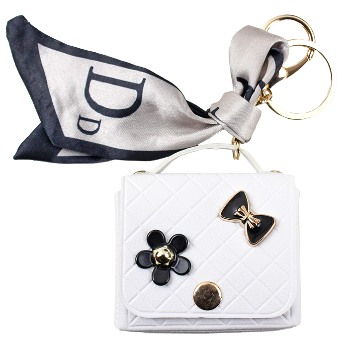 Introducing the "Pink" White Quilted Mini Purse Bag Charm Keychain, the perfect blend of elegance and cuteness for your accessory collection. This stylish bag charm features a stunning quilted design that enhances its chic aesthetic while adding a pop of color to any handbag. Made from quality materials, this mini purse charm is both durable and visually appealing. Whether you want to personalize your bag or need a functional yet fashionable keychain, this "Pink" White Quilted Mini Purse Bag Charm is the ideal choice. It easily attaches to your favorite purse or backpack, making it a versatile accessory for any occasion. Elevate your style and keep your keys organized with this must-have keychain that effortlessly combines practicality and fashion. Add the "Pink" White Quilted Mini Purse Bag Charm Keychain to your collection today and showcase your unique style!
