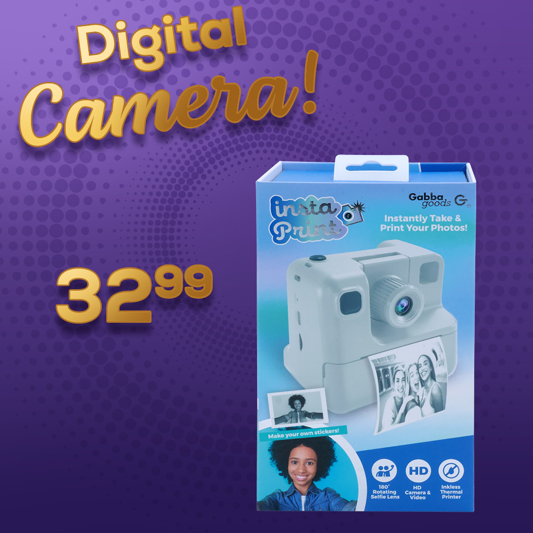 Digital camera with built-in thermal printer for $32.99
