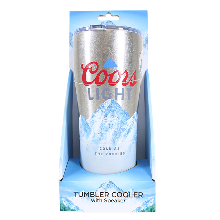 Enhance your parties with the multifunctional "M+S" Coors Light Tumbler Bluetooth Speaker. This unique tumbler is designed to keep your favorite drinks cold while seamlessly integrating a quality Bluetooth speaker, allowing you to enjoy your favorite music wherever you go. Perfect for outdoor gatherings, tailgating, or home parties, this tumbler keeps your beverages on hand and sets the vibe with your preferred playlists.