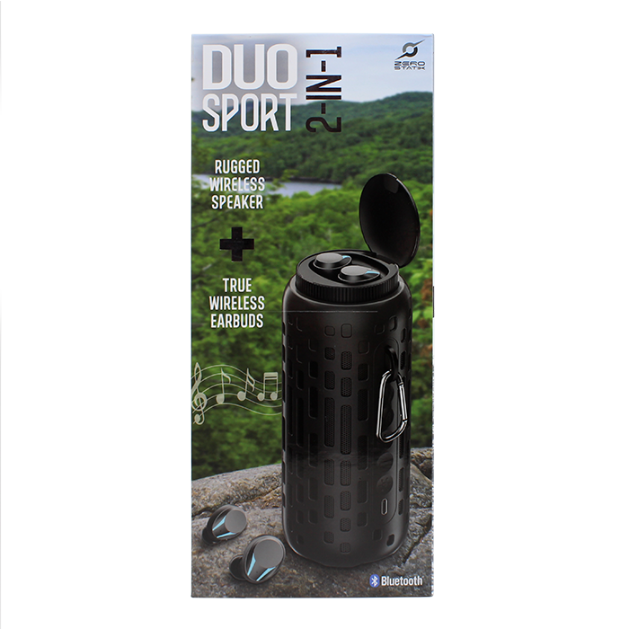 Don't forget to pack the "Simply" 2-in-1 Earbuds and Bluetooth Speaker Set for your long trek hikes. With this versatile set, you can enjoy your favorite motivational tunes through the earbuds or share them with your hiking buddies using Bluetooth to keep everyone going.