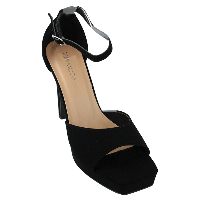 Strut during your night on the town wearing our black "Top" 4" Platform Stiletto Ankle Strap Heels.