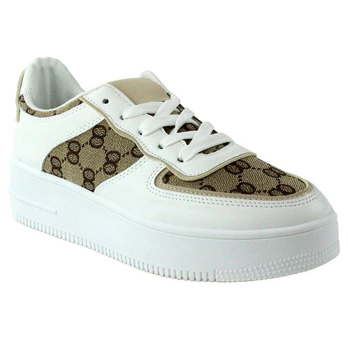 Strut in your streetwear with our fashionable "Kedi" PU Geometric Design Sneakers, which are super cool designer dupes.