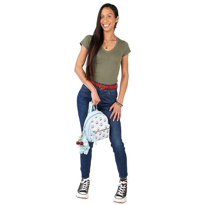 Achieve a polished yet laid-back look with the "Bozzolo" Short Sleeve V-Neck Tee, crafted from a lightweight and breathable fabric that drapes beautifully on the body, making it perfect for warm weather or layering in cooler months. Its classic V-neck design is complemented by subtle short sleeves, adding a touch of femininity that ensures you stay comfortable and stylish, no matter the occasion. Pair this tee with the "Frenzy" 2-Button High-Rise Skinny Denim Jeans, designed with a modern, high-waisted fit that elongates the legs and accentuates your curves. These jeans are crafted from high-quality stretch denim that retains its shape while providing flexibility and comfort. The unique 2-button closure not only adds a stylish element but also enhances the fit around the waist, making it a versatile staple for your wardrobe. Finish off your ensemble with the "Top" High Top Platform Canvas Sneakers, which combine a classic silhouette with trendy platform soles for added height and style. These sneakers offer a cushioned insole for comfort and a durable canvas upper that ensures breathability and long-lasting wear. Whether you're out with friends or on a casual day out, this combination of pieces keeps you looking effortlessly fashionable.