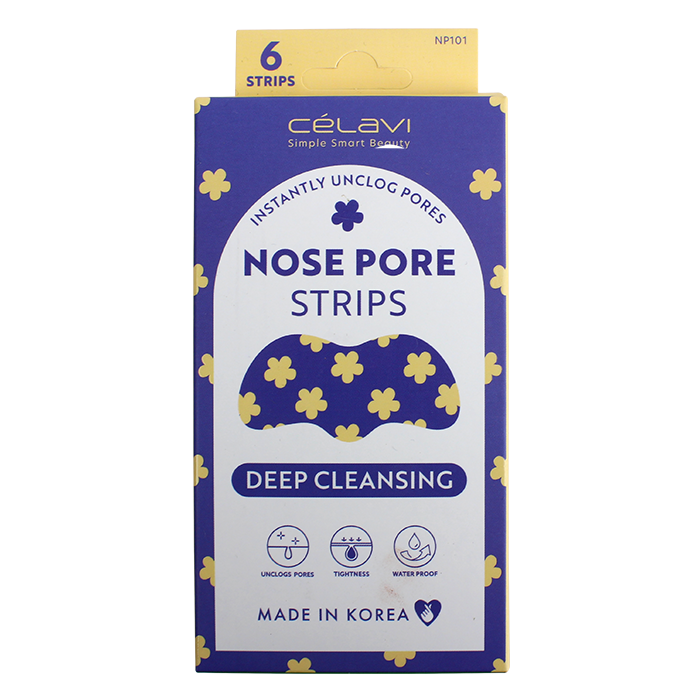 Banish those pesky blackheads from your nose with the "Celavi" 6-Pack Deep Cleansing Nose Pore Strips. These strips are specially designed to deeply cleanse and unclog pores, leaving your skin feeling refreshed and smooth.