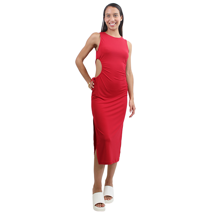 Upgrade your fashion game with the "Ambiance" 38" Sleeveless Keyhole Sides Ruched Midi Dress, a perfect blend of elegance and modern style. This dress features a sophisticated sleeveless design that beautifully highlights your shoulders, while the eye-catching keyhole cutout adds a flirty touch. The flattering ruched sides not only enhance your figure but also add a chic look, making it suitable for a range of occasions, from brunch dates to evening parties. Complete your outfit with the stylish "Forever" 3" Platform Thick Slide Heels. These trendy heels are designed for comfort and style, featuring a supportive platform that elevates your height while ensuring you can walk with ease. The thick slide design provides a modern flair, making these shoes a versatile addition to your wardrobe. Together, the "Ambiance" Midi Dress and "Forever" Slide Heels create a stunning ensemble that combines sophistication and comfort. Whether you're attending a wedding, a garden party, or a night out with friends, this combination will make a lasting impression. Shop now to elevate your style with these must-have pieces!