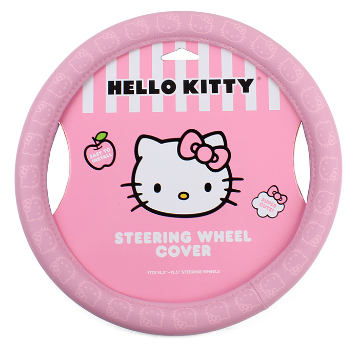 Show your love for Hello Kitty with this super cute steering wheel cover!