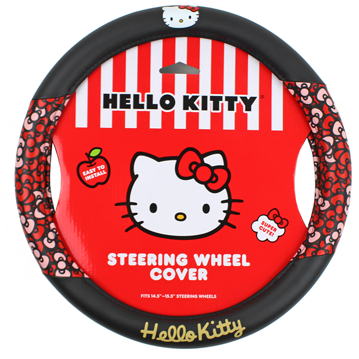 Give your steering wheel a splash of cuteness with this Hello Kitty steering wheel cover!