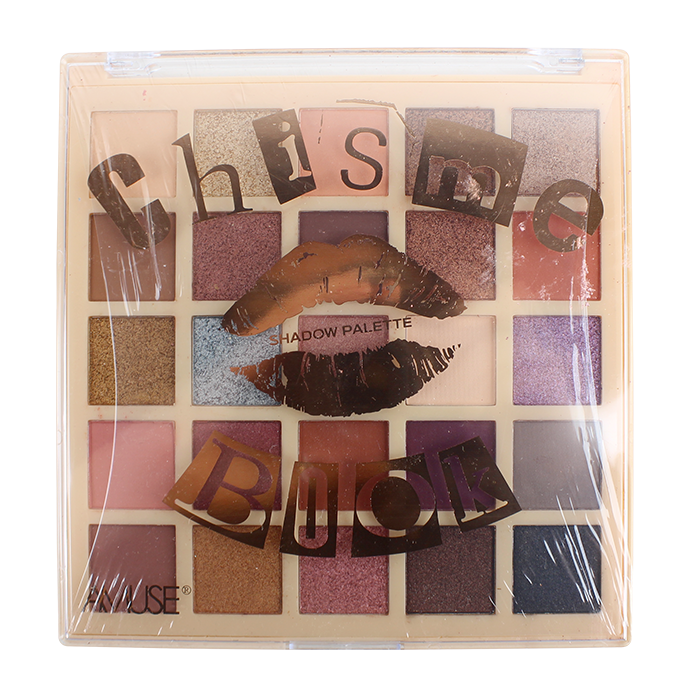 The "Amuse" Chisme Book Eyeshadow Palette offers a diverse range of bold, unconventional colors and classic nudes. It is designed to cater to the needs of individuals who seek versatile looks for everyday wear and those who want to unleash their alter ego with striking looks for special occasions or nights out.