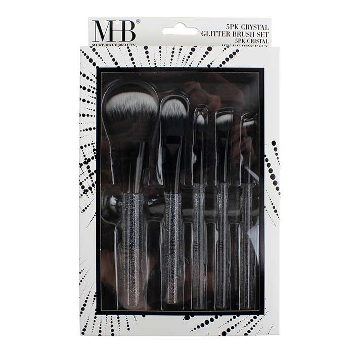 Elevate the visual appeal of your vanity by incorporating the "Almar" 5-pack Chic Crystal Glitter Makeup Brush Set. This stylish set not only adds a touch of glamour to your beauty space but also ensures a uniform and coordinated look. Each brush is adorned with intricate crystal glitter details, adding a luxurious and chic vibe to your makeup routine.