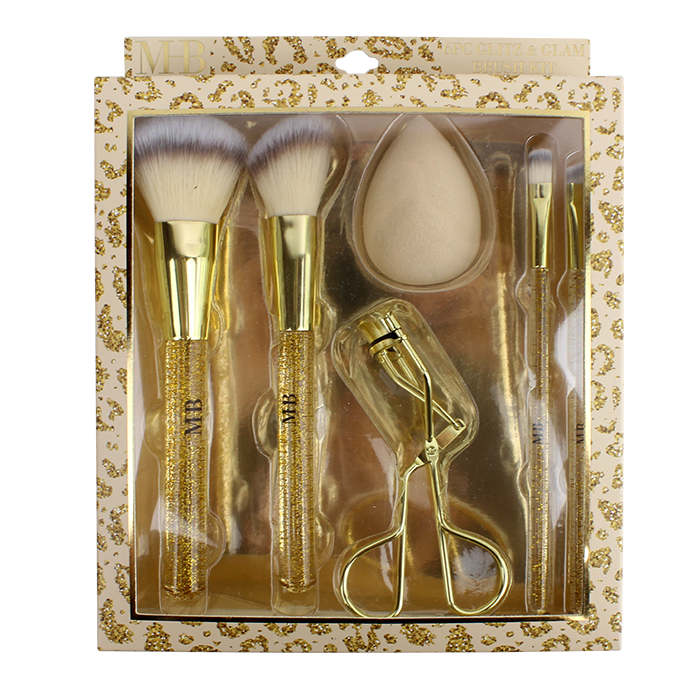 When you incorporate the "Almar" 6-Pack Gold Glitter Makeup Brush Set into your collection, you'll find that everything that glitters is gold.