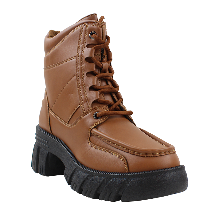 Introducing the "Forever" Lug Sole Moccasin-Toe Hiking Boots, designed for adventurous and stylish women. These boots are perfect for active and casual girls who are always on the go. With a comfortable design and durable lug sole, these boots are versatile enough to take you anywhere your adventures lead.