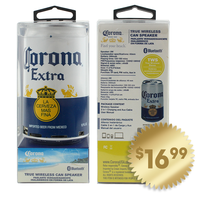 Corona Branded Can Shaped Bluetooth speaker