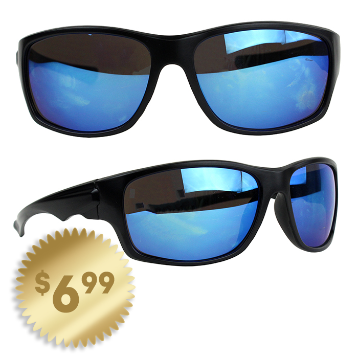 Wraparound plastic frame sunglasses