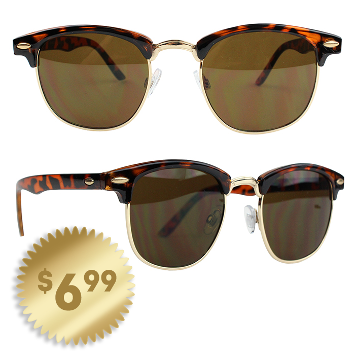 Clubmaster inspired tortoise shell sunglasses