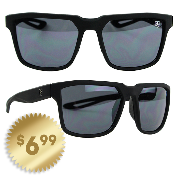 Sporty plastic frame sunglasses