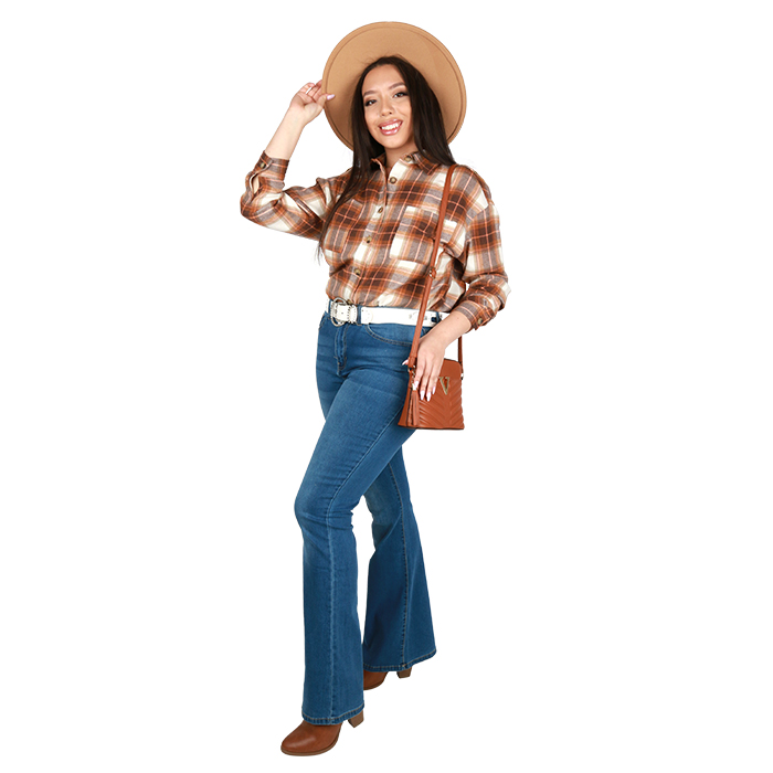 My-Melrose-Plaid-Flannel-Top-Flare-Jeans-Booties