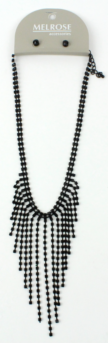 Be subtle and classy with your accessory choice for your dressy look wearing our "Pink" Black Rhinestone Drop Necklace.