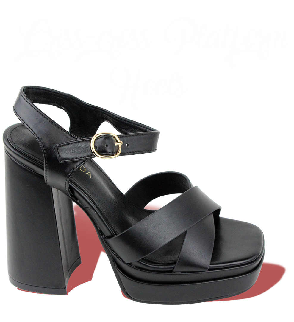 Criss-Cross Platform Heels $26.99