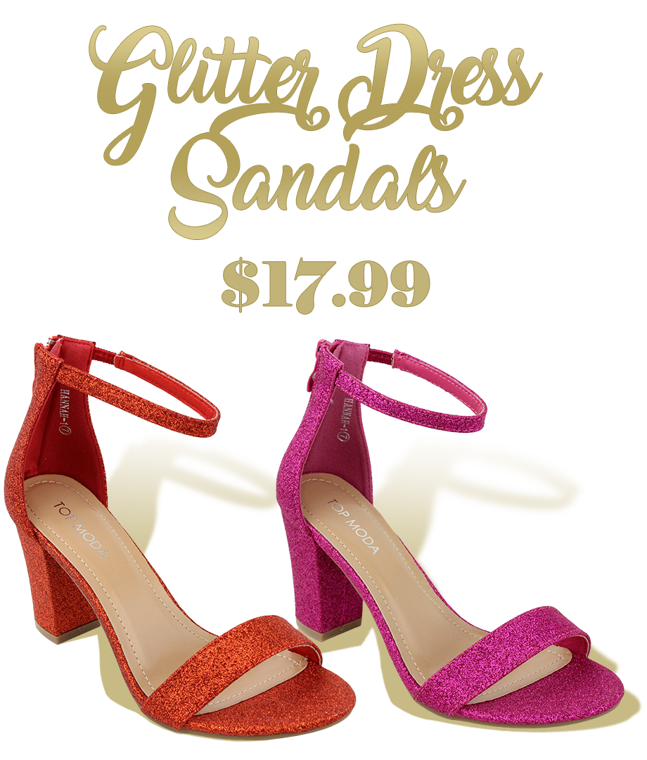 Glitter Dress Sandals $17.99