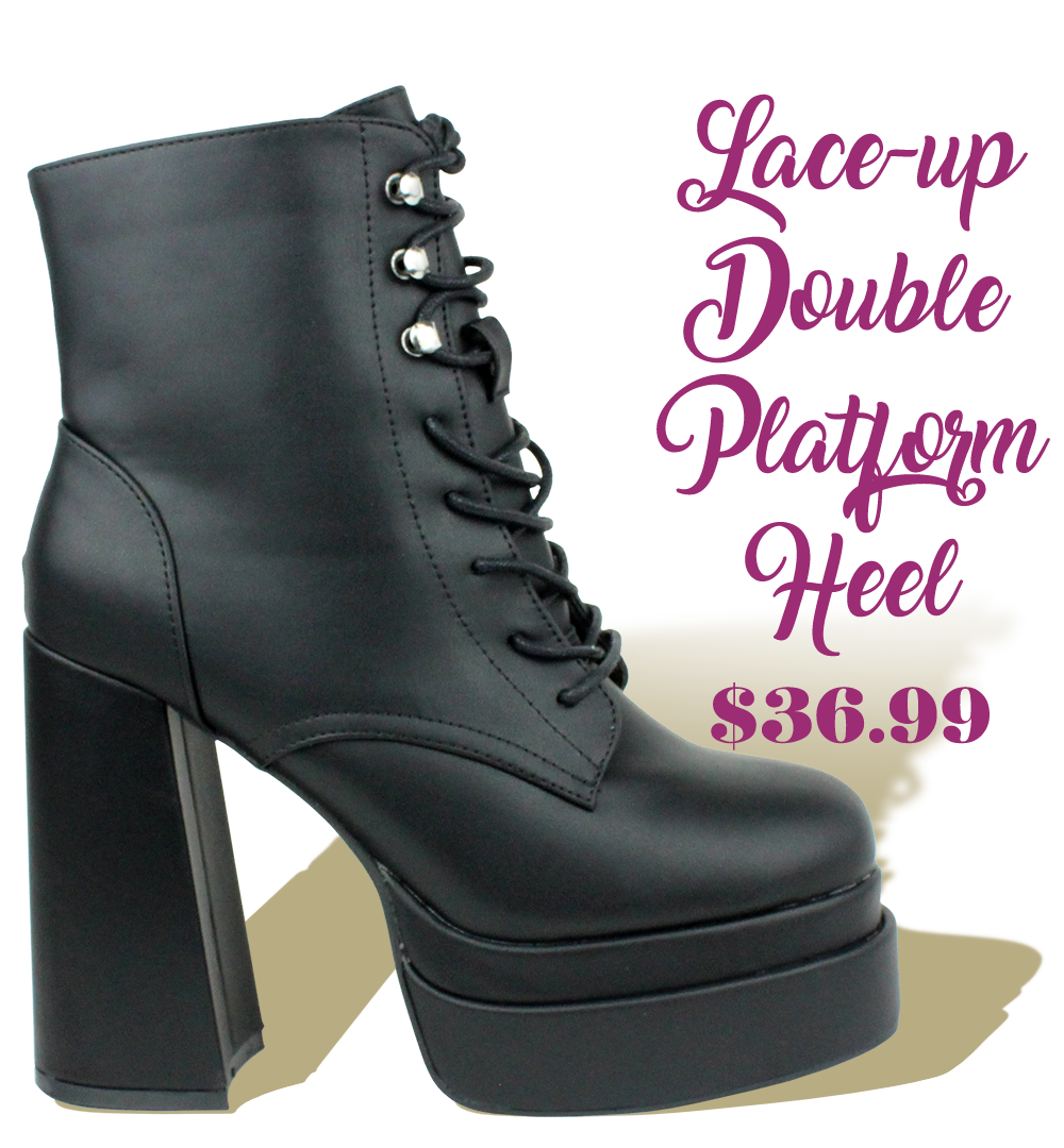 Lace-up Double Platform Heel $36.99