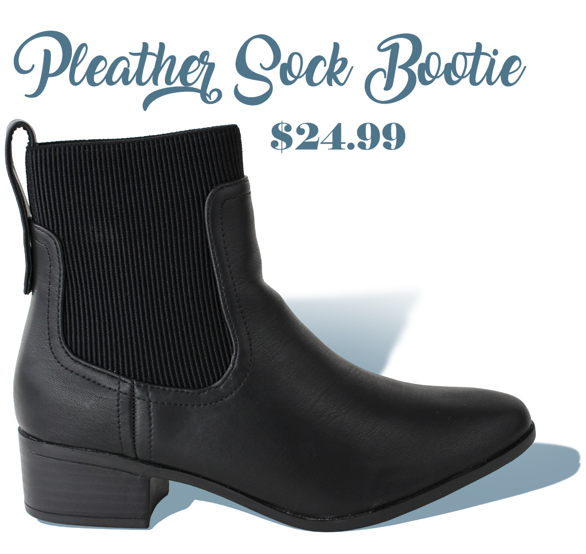 Pleather Sock Bootie $24.99