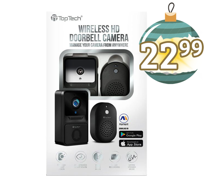 "Top Tech" Wireless HD Doorbell Camera $22.99