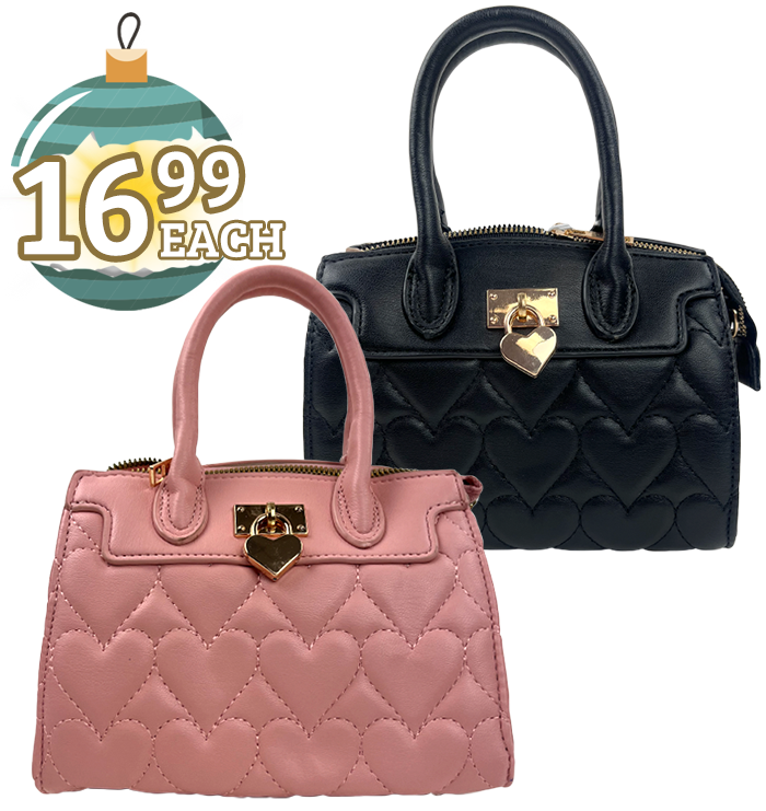 Mini Heart Quilted Gold Hardware Handbag $16.99