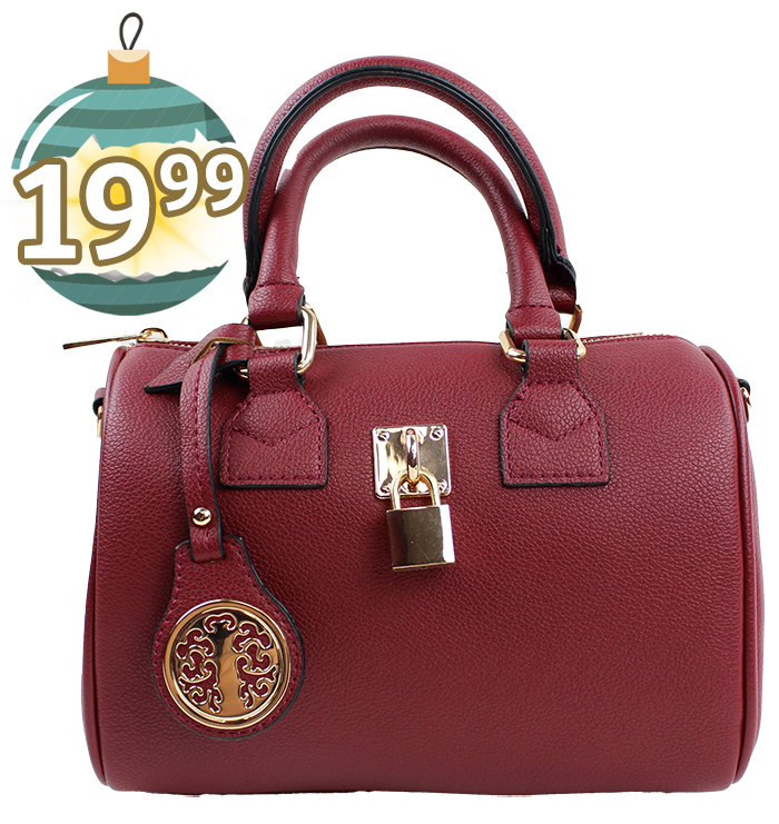 Solid Soft Pebbled Pleather Satchel Handbag $19.99