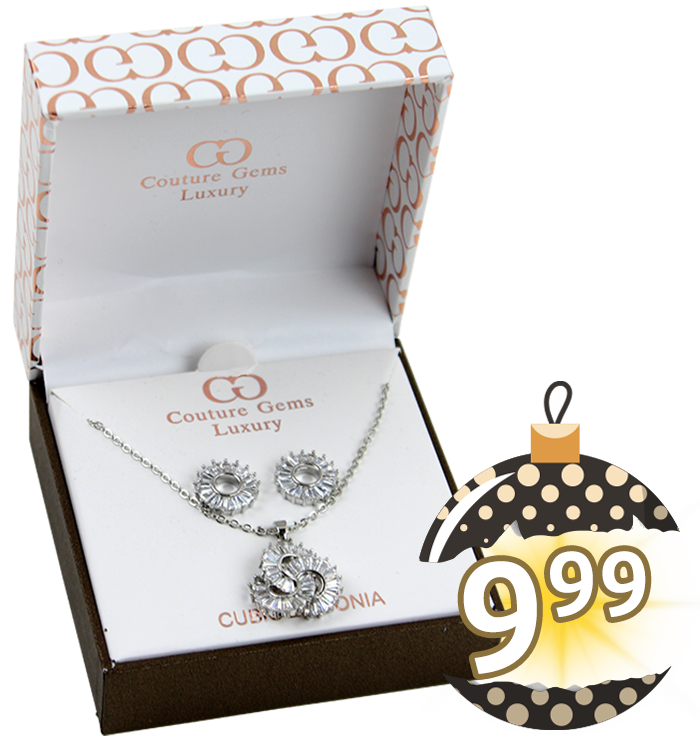 Silver tone cubic zirconia necklace and earrings $9.99