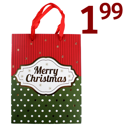 Red and green Merry Christmas Gift Bag $1.99