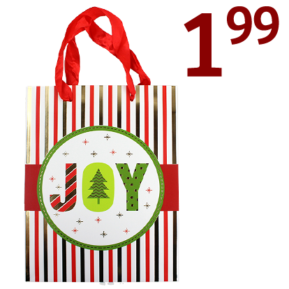 Stripped joy Christmas gift bag $1.99