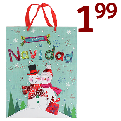 Snowman Feliz Navidad gift bag $1.99