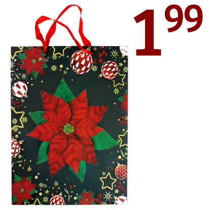 ornament poinsettia gift bag $1.99