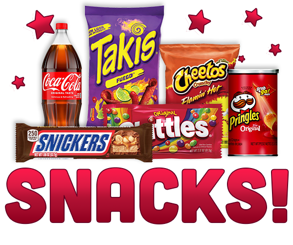 Snacks - chips, drinks, candy