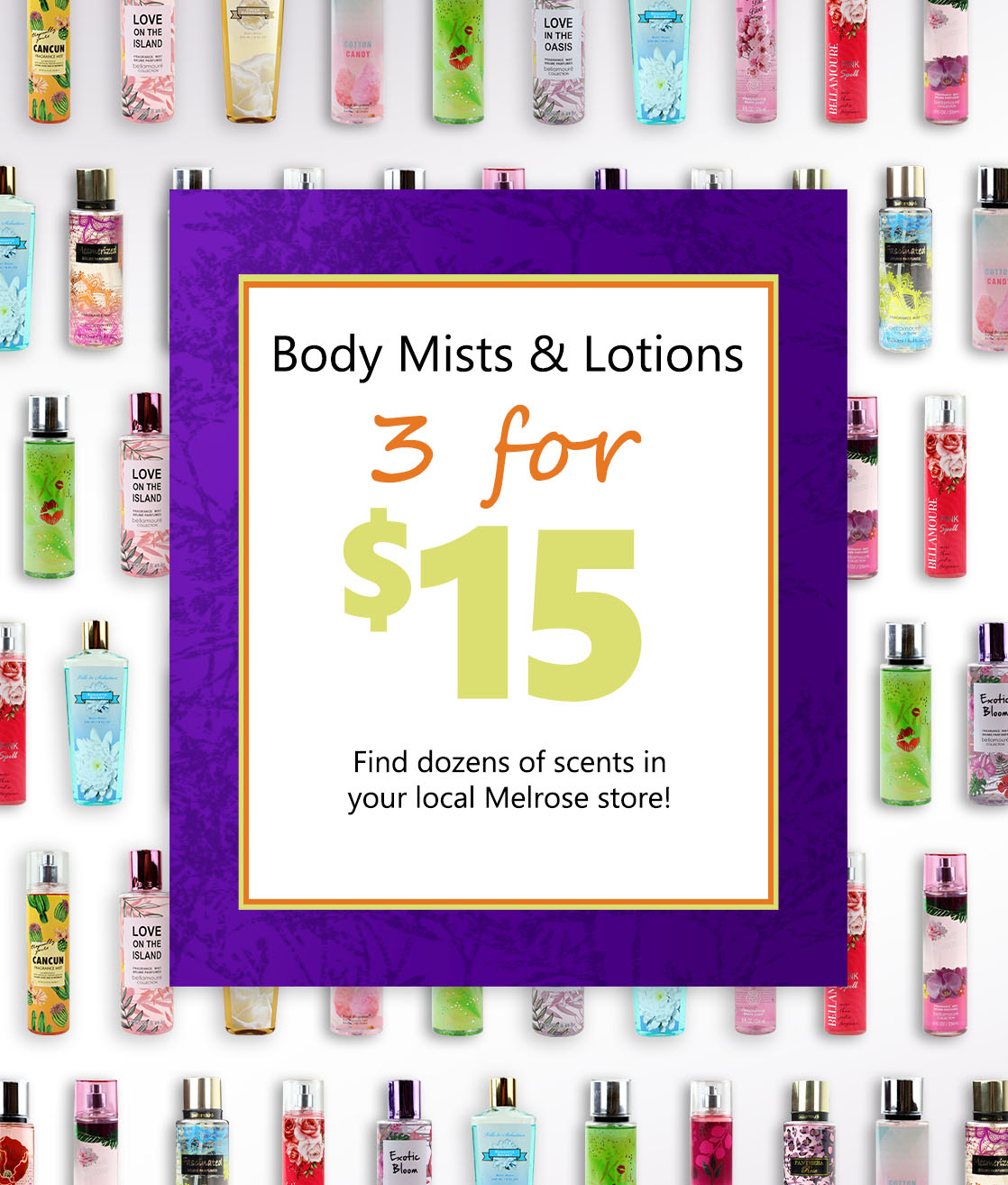 3 for $15 Body Mists and Lotions - Dozens of options in-store
