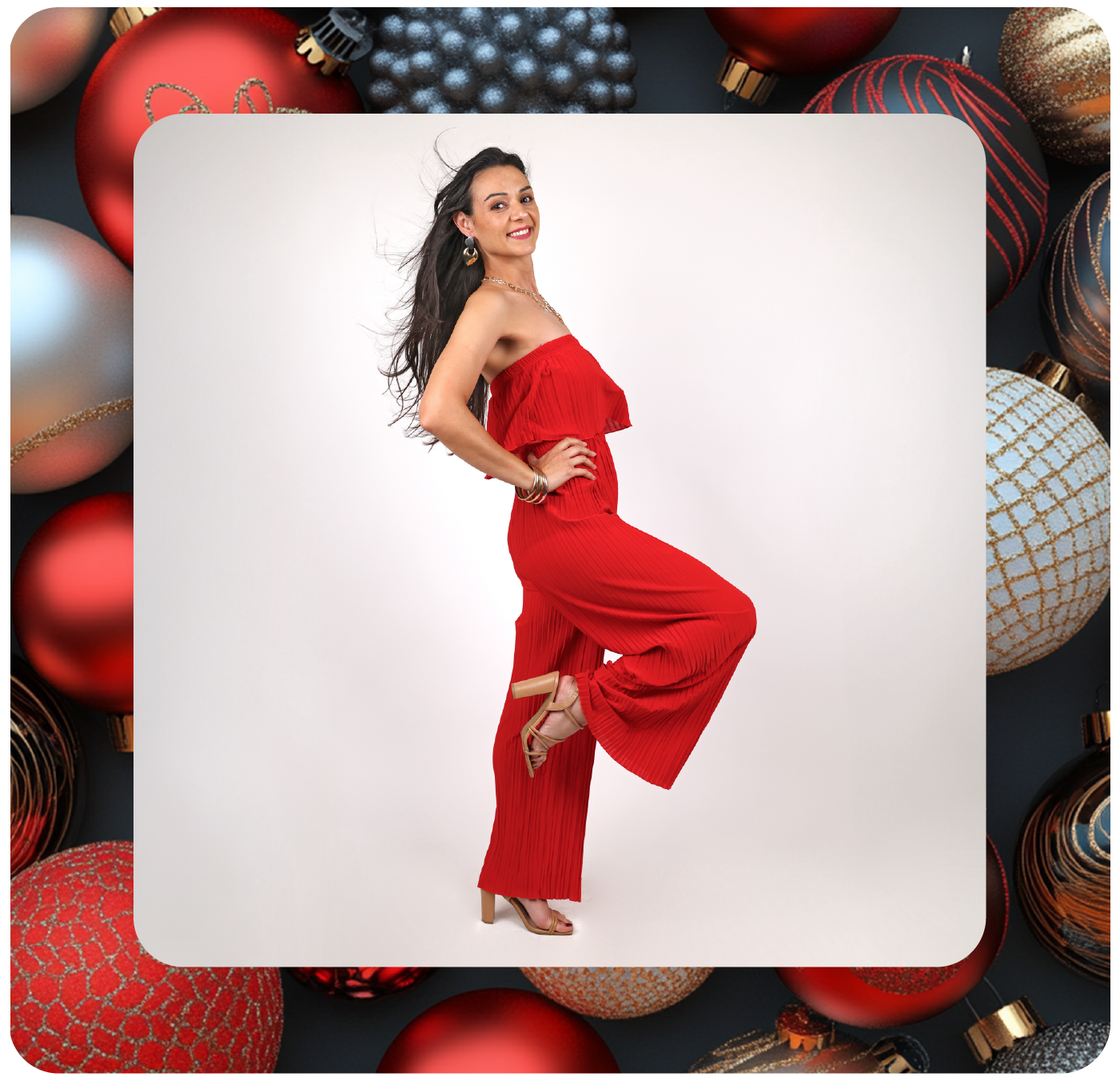 Style 1 Halter Top Textures Pants Platform Sandals