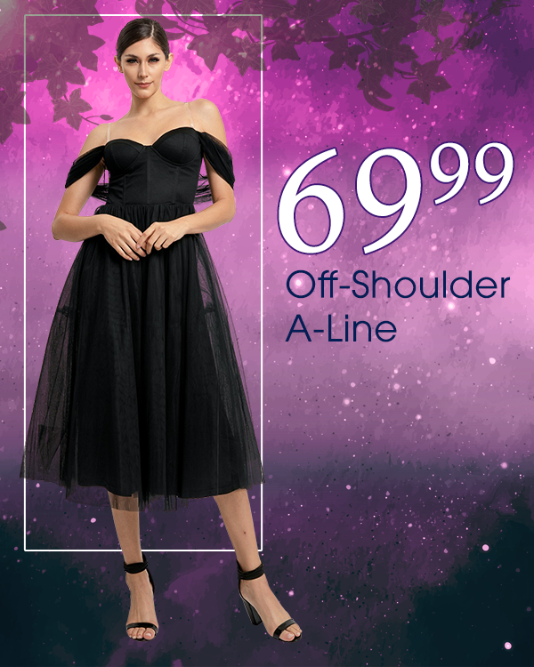 Off shoulder A-Line $69.99