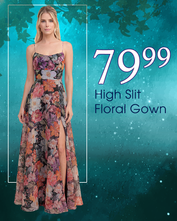 High Slit Floral Gown $79.99
