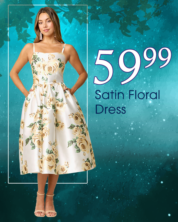 Satin Floral Dress $59.99