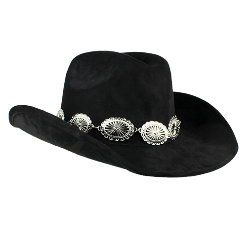 Black Cowboy hat with silver embellishment